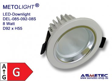 LED-Downlight DEL-092-085-08S-WWM, 8 Watt, warmweiß