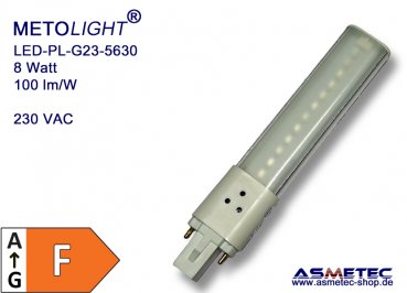 LED-Kompaktröhre G23-08-5630 230 Volt, 8 Watt, warmweiß,