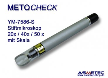 METOCHECK YM-7586-20S-LED, Stiftmikroskop 20fach, Skala 3 mm, Teilung 0,05 mm
